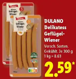 Lidl DULANO Delikatess Geflügel Wiener Angebot