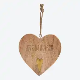 NKD Deko-Herz aus Mangoholz, ca. 12,5x12,5 cm Angebot