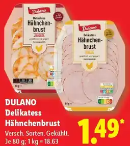 Lidl DULANO Delikatess Hähnchenbrust Angebot