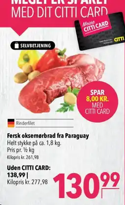 CITTI Markt Fersk oksemørbrad fra Paraguay Angebot