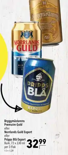 CITTI Markt Bryggmästarens Premuim Gold eller Norrlands Guld Export eller Pripps Blå Export Angebot