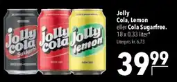 CITTI Markt Jolly Cola, Lemon Cola Sugarfree Angebot