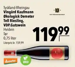 CITTI Markt Tyskland-Rheingau Vingård Kaufmann Økologisk Demeter Tell Riesling, VDP.Gutswein Hvidvin Angebot