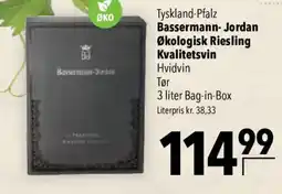 CITTI Markt Bassermann-Jordan Økologisk Riesling Hvidvin Angebot