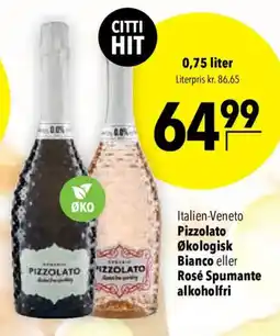 CITTI Markt Pizzolato Økologisk Bianco eller Rosé Spumante alkoholfri Angebot