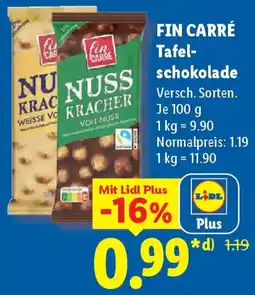 Lidl FIN CARRÉ Tafelschokolade Angebot