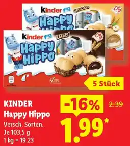 Lidl KINDER Happy Hippo Angebot