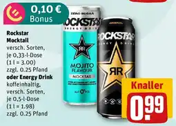 REWE Rockstar Mocktail oder Energy Drink Angebot