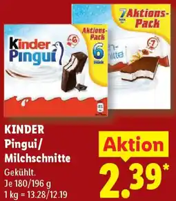Lidl KINDER Pingui/ Milchschnitte Angebot