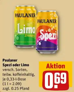 REWE Paulaner Spezi oder Limo Angebot