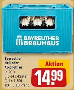 REWE Bayreuther Hell oder Alkoholfrei Angebot