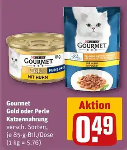 REWE Gourmet Gold oder Perle Katzenfutter Angebot
