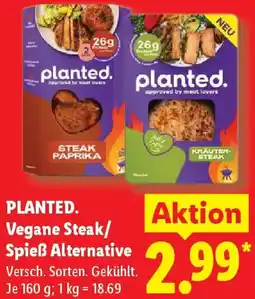Lidl PLANTED. Vegane Steak/ Spieß Alternative Angebot