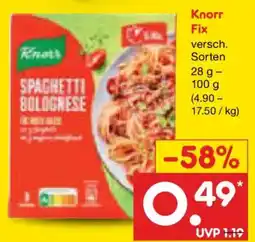 Netto Marken-Discount Knorr Fix SPAGHETTI BOLOGNESE Angebot