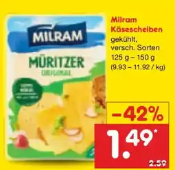 Netto Marken-Discount Milram Käsescheiben Angebot