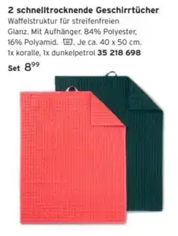 Tchibo 2 schnelltrocknende Geschirrtücher Angebot