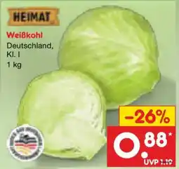 Netto Marken-Discount HEIMAT Weißkohl Angebot