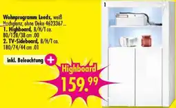 Möbel Boss Wohnprogramm Leeds, weiß Hochglanz Angebot