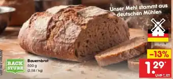 Netto Marken-Discount BACK STUBE Bauernbrot Angebot