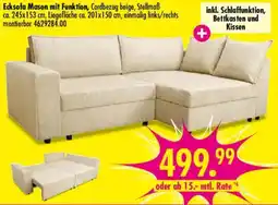 Möbel Boss Ecksofa Mason mit Funktion, Cordbezug beige Angebot