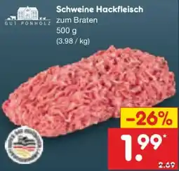 Netto Marken-Discount Schweine Hackfleisch zum Braten GUT PONHOLZ Angebot