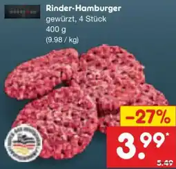 Netto Marken-Discount Rinder-Hamburger gewürzt Angebot