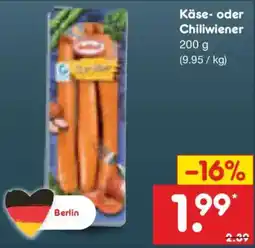 Netto Marken-Discount Käse- oder Chiliwiener Angebot