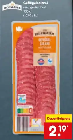 Netto Marken-Discount Geflügelsalami mild geräuchert Angebot