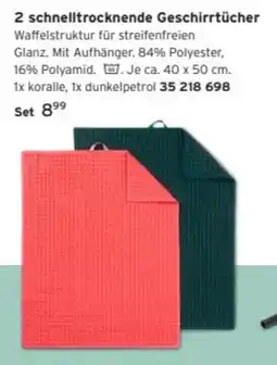 Tchibo 2 schnelltrocknende Geschirrtücher Angebot