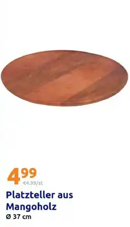 Action Platztteller aus Mangoholz Angebot