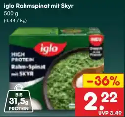 Netto Marken-Discount iglo Rahm-Spinat mit SKYR Angebot