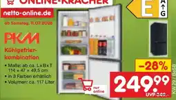 Netto Marken-Discount PKM Kühlgefrier-kombination Angebot