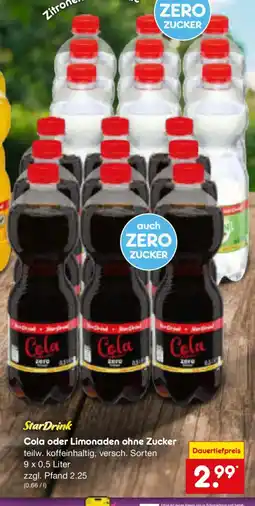 Netto Marken-Discount StarDrink Cola oder Limonaden ohne Zucker Angebot
