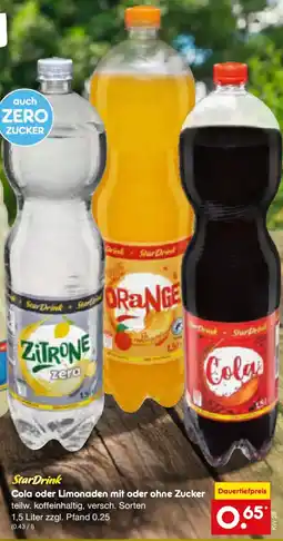 Netto Marken-Discount StarDrink Cola oder Limonaden mit oder ohne Zucker Angebot
