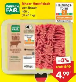 Netto Marken-Discount Rinder-Hackfleisch zum Braten Angebot