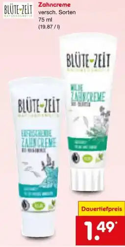 Netto Marken-Discount BLÜTE-ZEIT Zahncreme Angebot