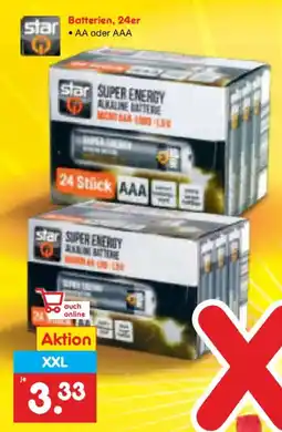 Netto Marken-Discount star Batterien, 24er Angebot