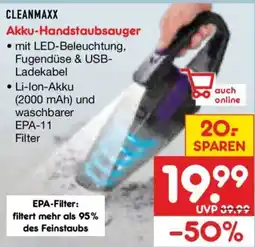 Netto Marken-Discount CLEANMAXX Akku-Handstaubsauger Angebot