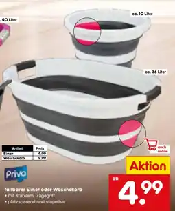Netto Marken-Discount faltbarer Eimer oder Wäschekekorb Angebot