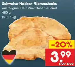 Netto Marken-Discount Schweine-Nacken-/Kammsteaks mit Original Bautz'ner Senf mariniert Angebot