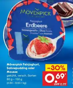 Netto Marken-Discount Mövenpick Feinjoghurt, Sahnepudding oder Mousse Angebot