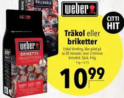 CITTI Markt Weber Träkol eller briketter Angebot