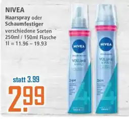 Klaas und Kock NIVEA Haarspray oder Schaumfestiger Angebot