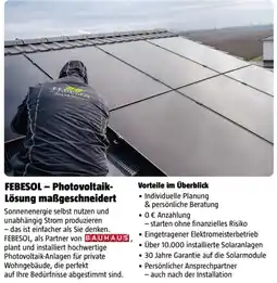 Bauhaus FEBESOL Photovoltaik-Lösung maßgeschneidert Angebot