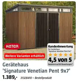 Bauhaus KETER Gerätehaus 'Signature Venetian Pent 9x7' Angebot