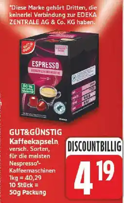 NP Discount GUT&GÜNSTIG Kaffeeekapseln Angebot