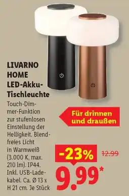 Lidl LIVARNO HOME LED-Akku- Tischleuchte Angebot