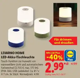 Lidl LIVARNO HOME LED-Akku-Tischleuchte Angebot