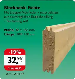 Holz Possling Blockbohle Fichte Angebot