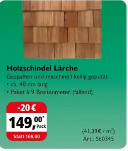 Holz Possling Holzschindel Lärche Angebot